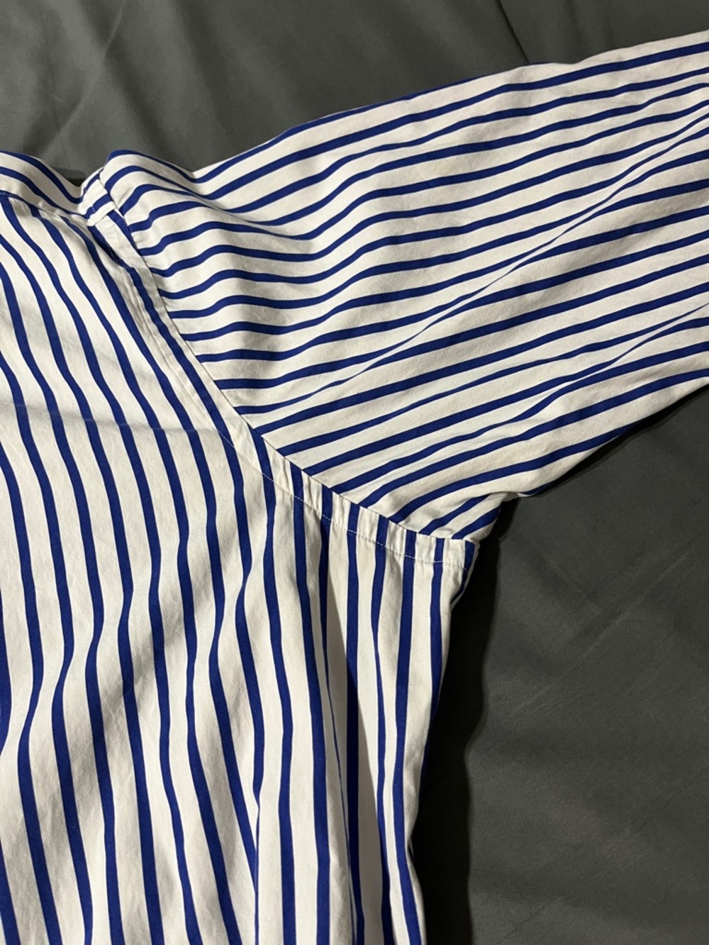 Ralph Lauren White Shirt with Navy Vertical Stripes - Picture 5 of 6